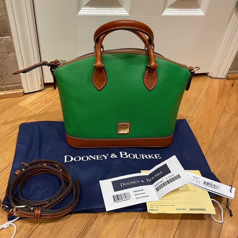 SOLD Dooney & Bourke Kelly Green Darcy Satchel - Picture 1 of 13